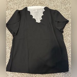 Scoop neck black blouse
